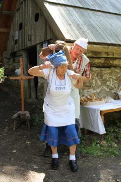 Prikaz mletja žita v Žagerskem mlinu